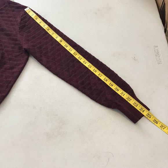 Why Not Women's Maroon Long Sleeve Pockets Full Zip Sweater Size S/M - Picture 10 of 10